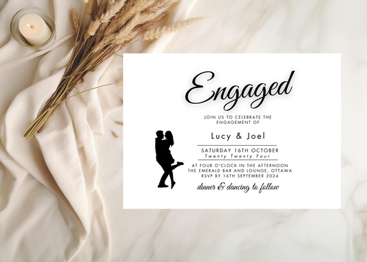 Modern Wedding Engagement Announcement DigitalTemplate, Printable Announcement, FD001