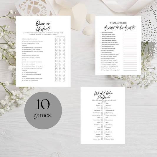 Minimalist Bridal Shower Games