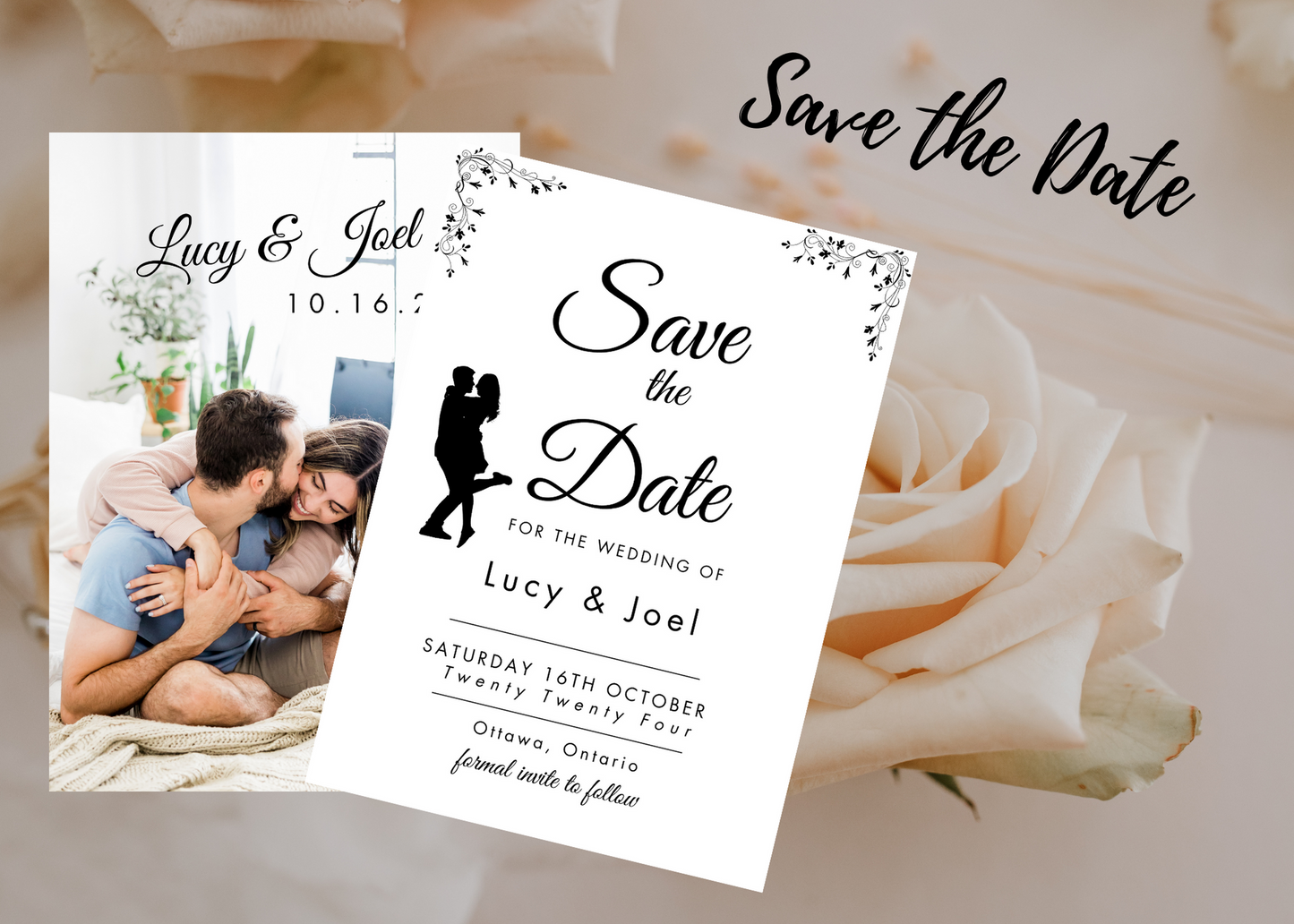 Modern, Elegant Wedding Save the Date Digital Template, Printable, FD006