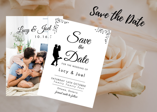 Modern, Elegant Wedding Save the Date Digital Template, Printable, FD006