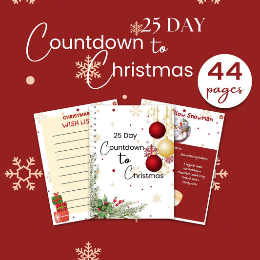 25 Day Countdown to Christmas Activity Planner/Goodnotes Compatible