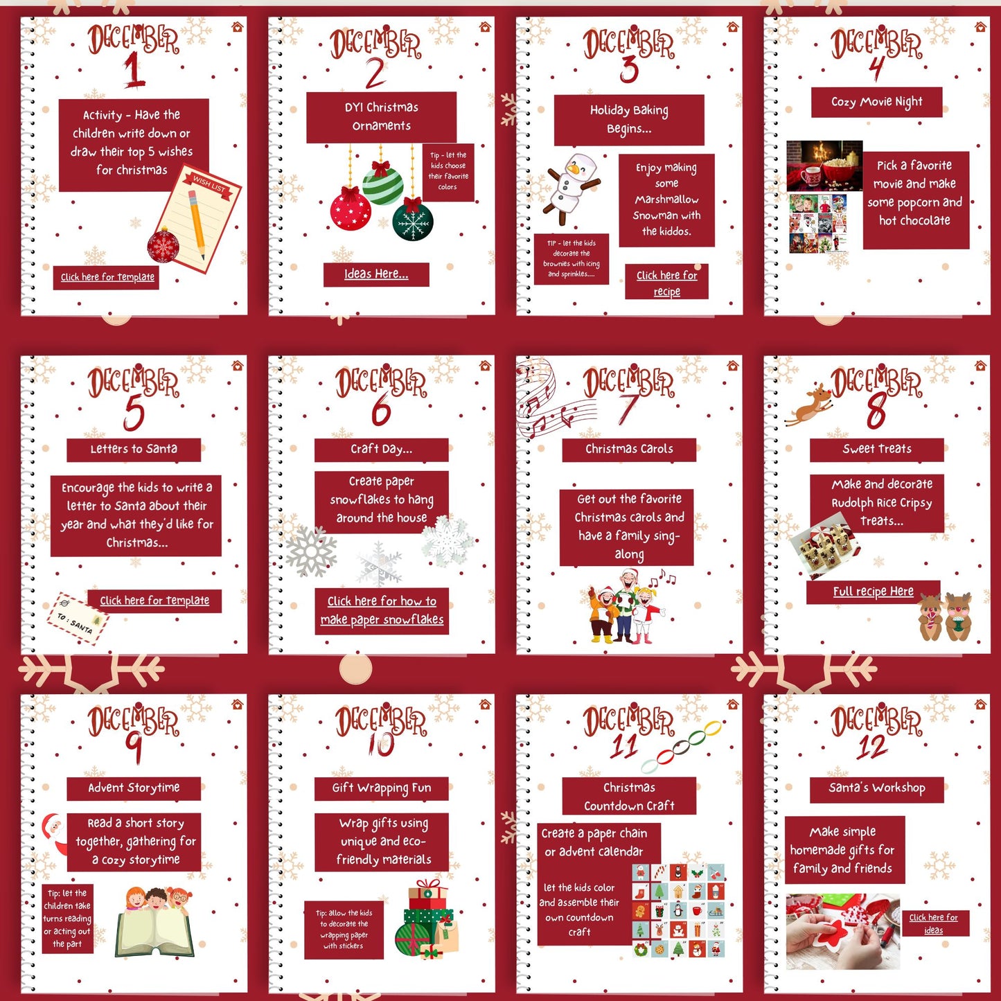 25 Day Countdown to Christmas Activity Planner/Goodnotes Compatible