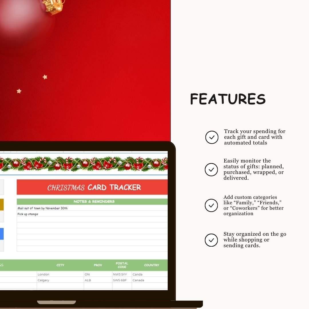 Ultimate Christmas Gift & Card Tracker – Stay Organized, Save Time, and Enjoy the Holidays!